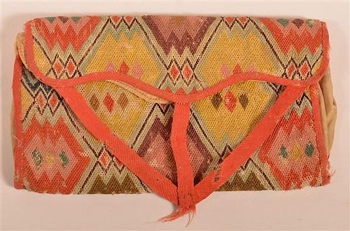 Early 19th Century Flame Stitch Hand Bag.