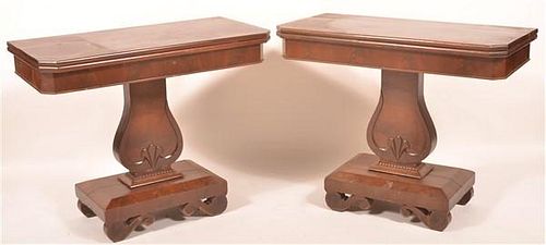 Matched Pair of American Empire Game Tables.