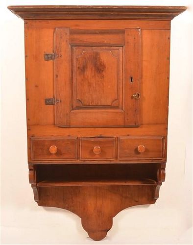 PA 18th Century Softwood Hanging Cupboard.