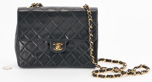 Chanel Single Flap Quilted Black Leather Bag