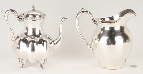 Whiting Sterling Water Pitcher and Mexican Sterling Teapot