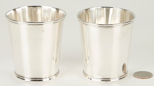 2 Frankfort Kentucky Coin Silver Julep Cups, Harned