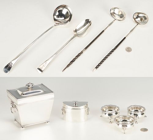 9 English & American Sterling Silver & Silver-Plated Items