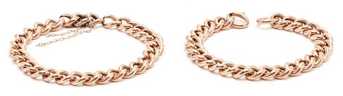 Two (2) 9K Rose Gold Bracelets