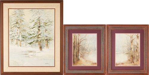 3 Ron Williams Watercolor Landscape Paintings