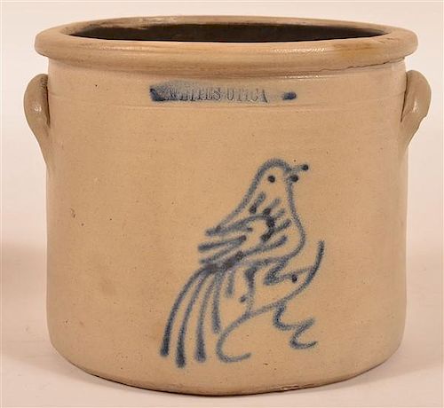 Whites, Utica Bird Decorated Stoneware Crock.
