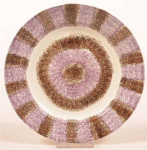 Purple and Brown Rainbow Spatter Toddy Plate.