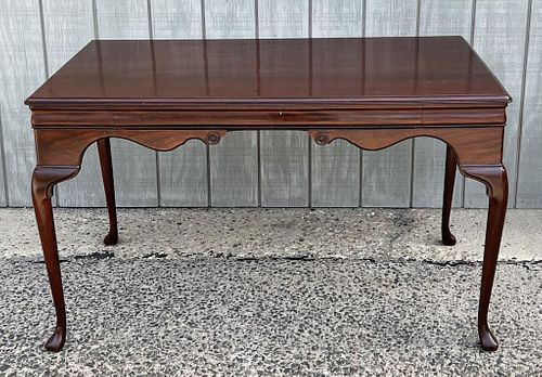 Queen Anne Style Mahogany Flat Top Writing Table