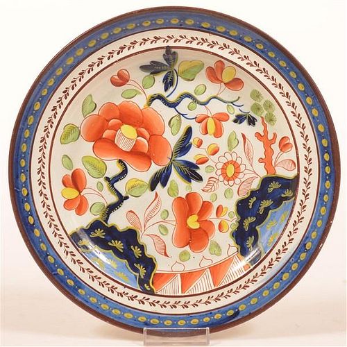 Gaudy Dutch Soft Paste China Single Rose Plate.