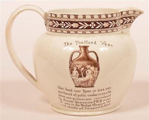 Wedgwood China Brown Transfer Pitcher.