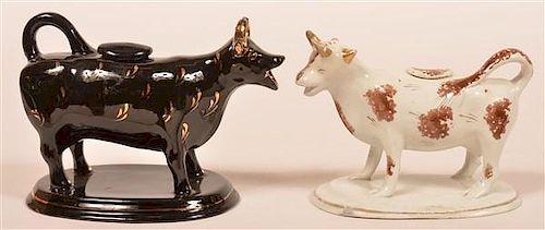 Two 19th Century Cow Form Creamers.