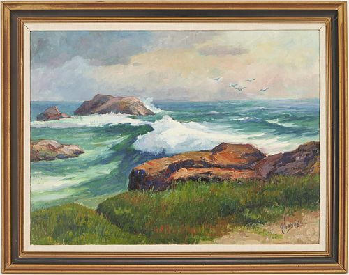 George Jensen O/B Coastal Landscape Painting