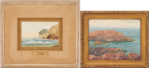 2 American Coastal Landscape Paintings, incl. California scene
