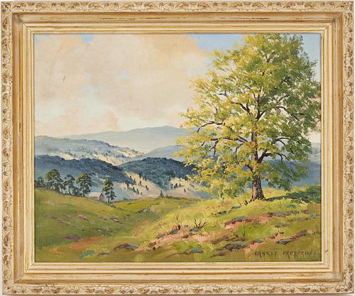 Ernest Fredericks O/C Painting, PA Landscape, Near Bedford