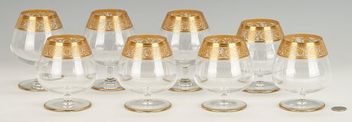 8 St. Louis Thistle Crystal Brandy Glasses