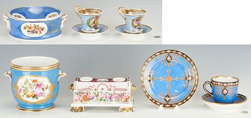 10 French Old Paris Porcelain Pieces Items