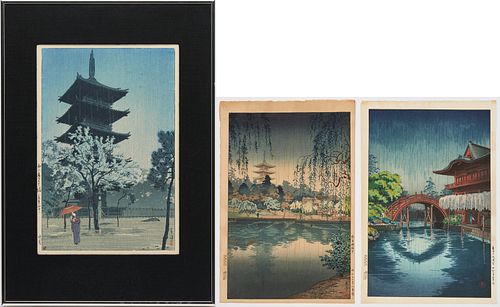 3 Shin-Hanga Japanese Woodblock Prints