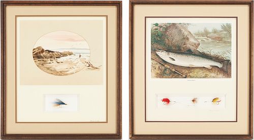 Keith Hoffman Fishing Watercolor & Kilbourne Print in Shadowbox Frame