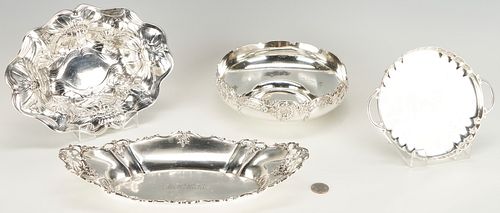 4 Sterling Hollowware Items, Gorham, Whiting, Revere