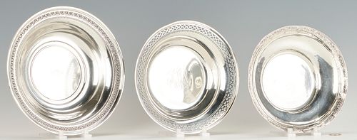 3 Sterling Silver Serving Bowls, incl. Caldwell Retail