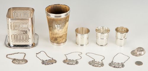 11 Silver Barware Items, incl. KY Scearce Cup