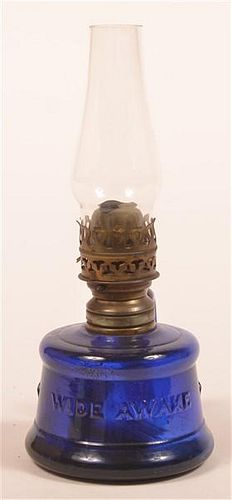 Cobalt Blue Glass "Wide Awake" Mini. Lamp.