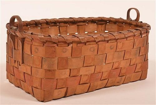Woven Ash Splint Rectangular Basket.