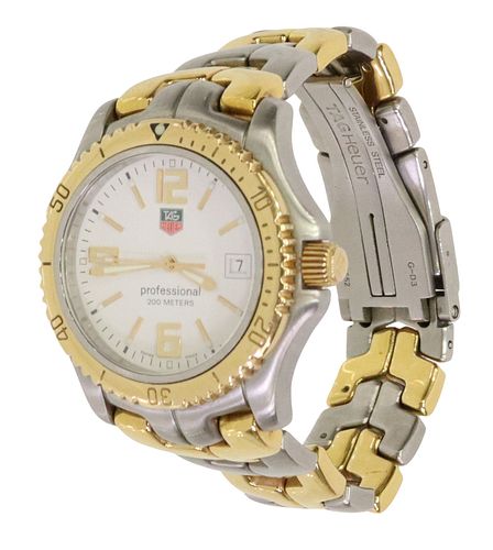 GENT'S TAG HEUER LINK 18K & STAINLESS STEEL WATCH