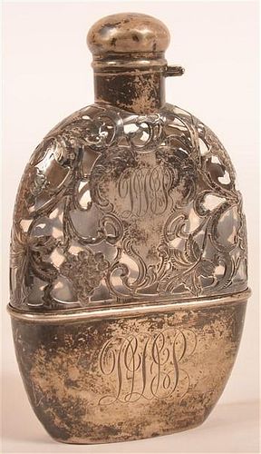 Sterling Silver Overlay Flask.