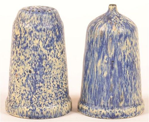 Blue and White Agate Salt and Pepper Shakers.