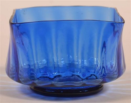 Blown Cobalt Blue Glass Finger Bowl.