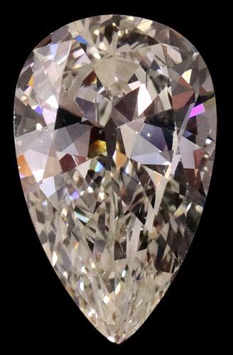 ESTATE PEAR BRILLIANT 2.91CT DIAMOND, GIA REPORT