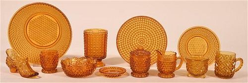 Lot of Amber Pattern Glassware.