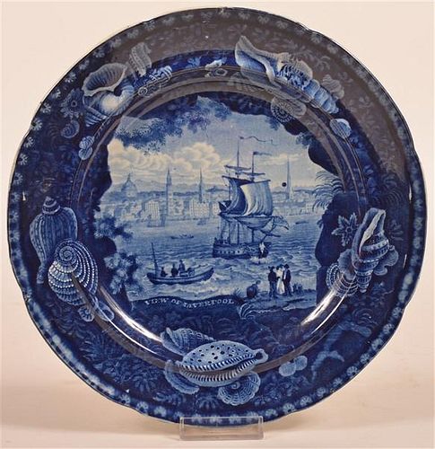 Staffordshire China Blue Transfer Plate.