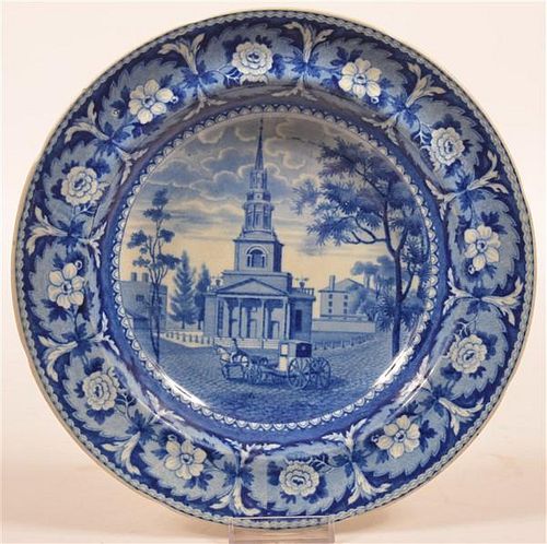 Historical Staffordshire Blue Transfer Soup Plate.