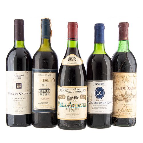 Lote de Vinos Tintos de México y España. Château Domecq. Peromato. En presentaciones de 750 ml. Total de piezas: 5.