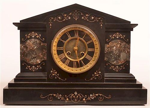 Antique French Slate Case Mantel Clock.