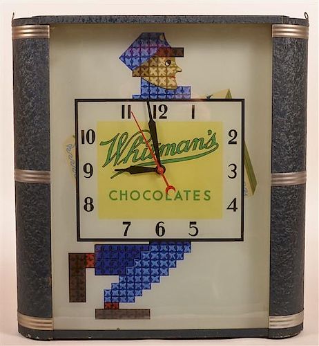 Whitman's Chocolate Art Deco Advertising Clock.