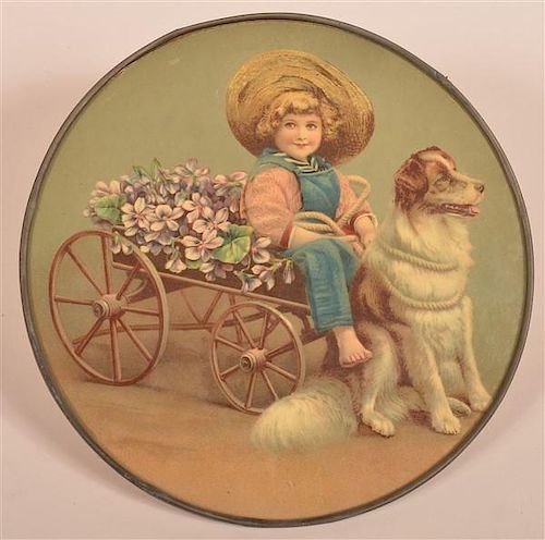Dog Pulling Cart with Child Driver Flue Cover.