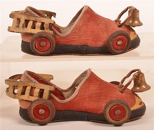 Pair of Vintage Fire Truck Boys Shoes.