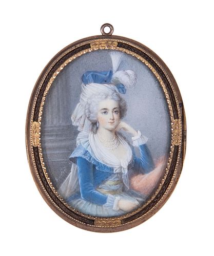 MINIATURE PORTRAIT OF MARIE ANTOINETTE BY JEAN FRANCOIS GERARD FONTALLARD (FRANCE, 1777-1858)