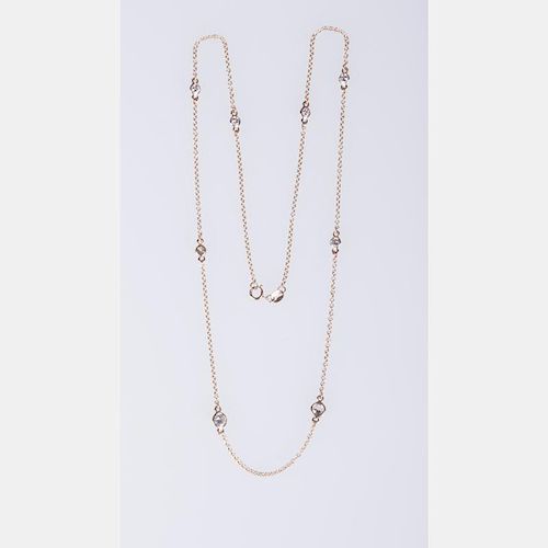 A 14kt. Yellow Gold and Diamond Necklace,