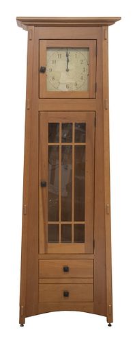 MISSION STYLE TALL CASE CLOCK CABINET