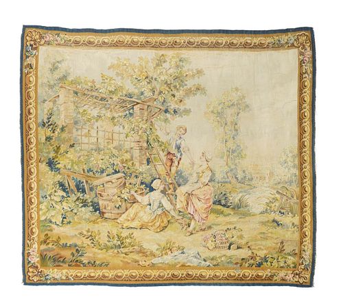 Antique French Tapestry Rug, 5' x 5'9'' (1.52 x 1.75 m)