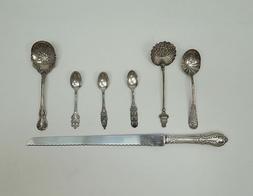 Small Group of Sterling Silver Flatware. (7).