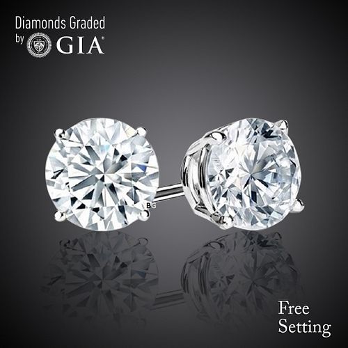 6.10 carat diamond pair Round cut Diamond GIA Graded 1) 3.00 ct, Color D, VVS1 2) 3.10 ct, Color E, VVS2 . Appraised Value: $761,000 