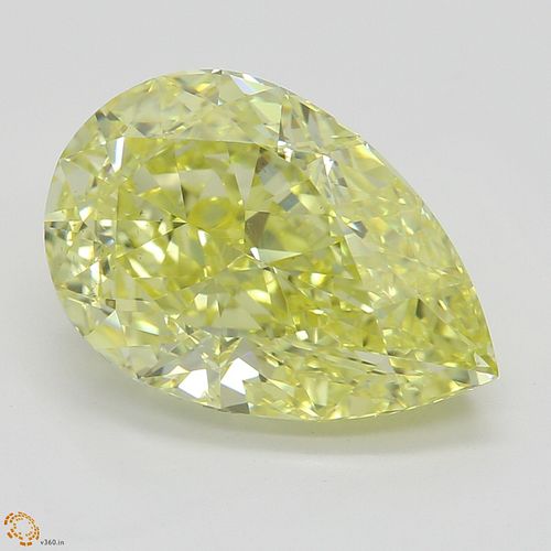 3.58 ct, Natural Fancy Intense Yellow Even Color, VS2, Pear cut Diamond (GIA Graded), Appraised Value: $216,200 