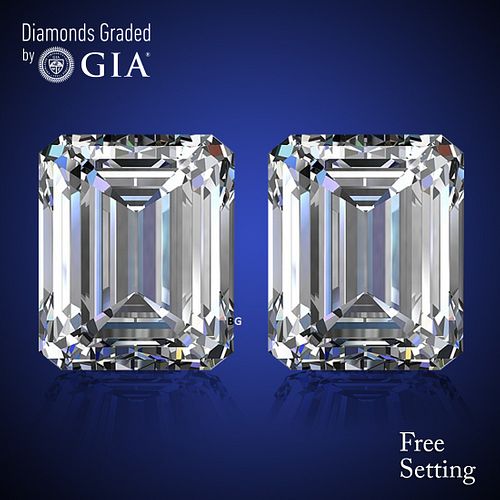 20.68 carat diamond pair Emerald cut Diamond GIA Graded 1) 10.35 ct, Color E, FL 2) 10.33 ct, Color D, VVS1 . Appraised Value: $7,150,000 