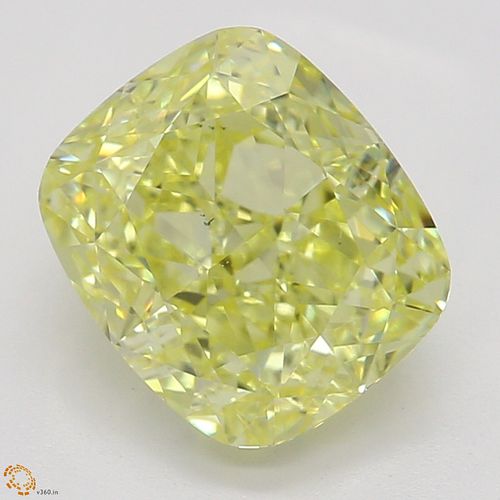 1.51 ct, Natural Fancy Intense Yellow Even Color, VS2, Cushion cut Diamond (GIA Graded), Appraised Value: $41,300 