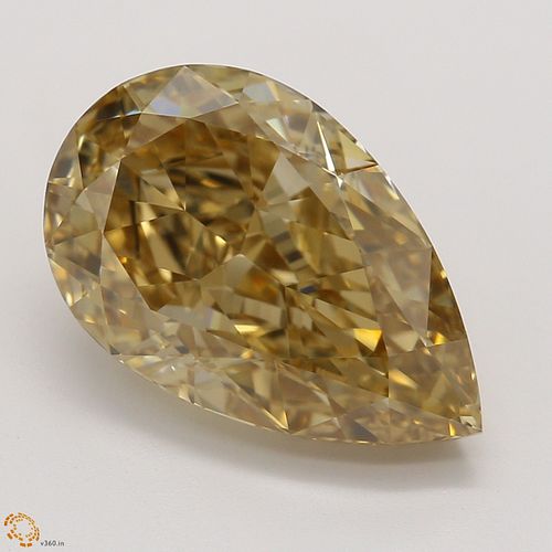 3.23 ct, Natural Fancy Brown Yellow Even Color, IF, Pear cut Diamond (GIA Graded), Appraised Value: $90,000 